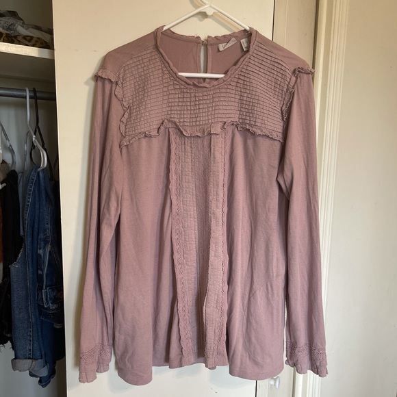 LOGO by Lori Goldstein Tops - LOGO by Lori Goldstein mauve peasant style top